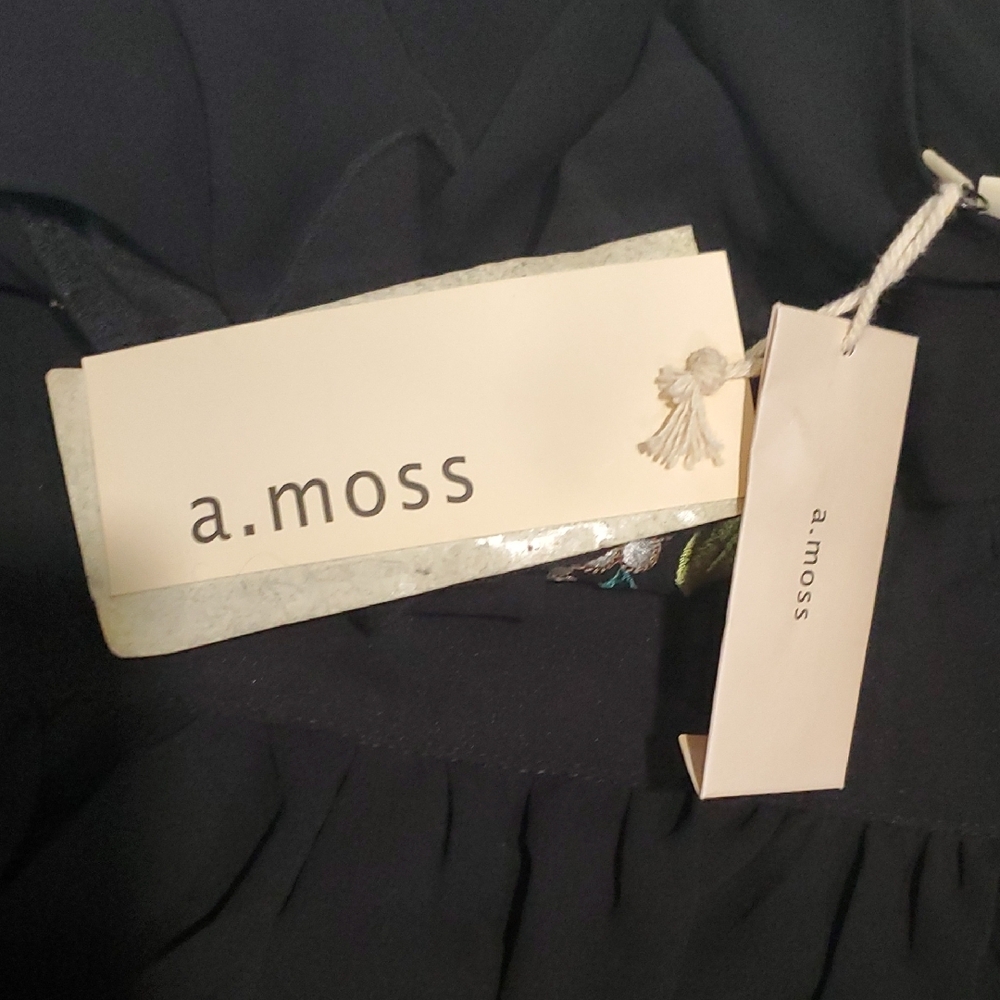 A.Moss Johnny Was Inspired Black Ruffled Tiered Mini Dress Mock Neck - Picture 17 of 17